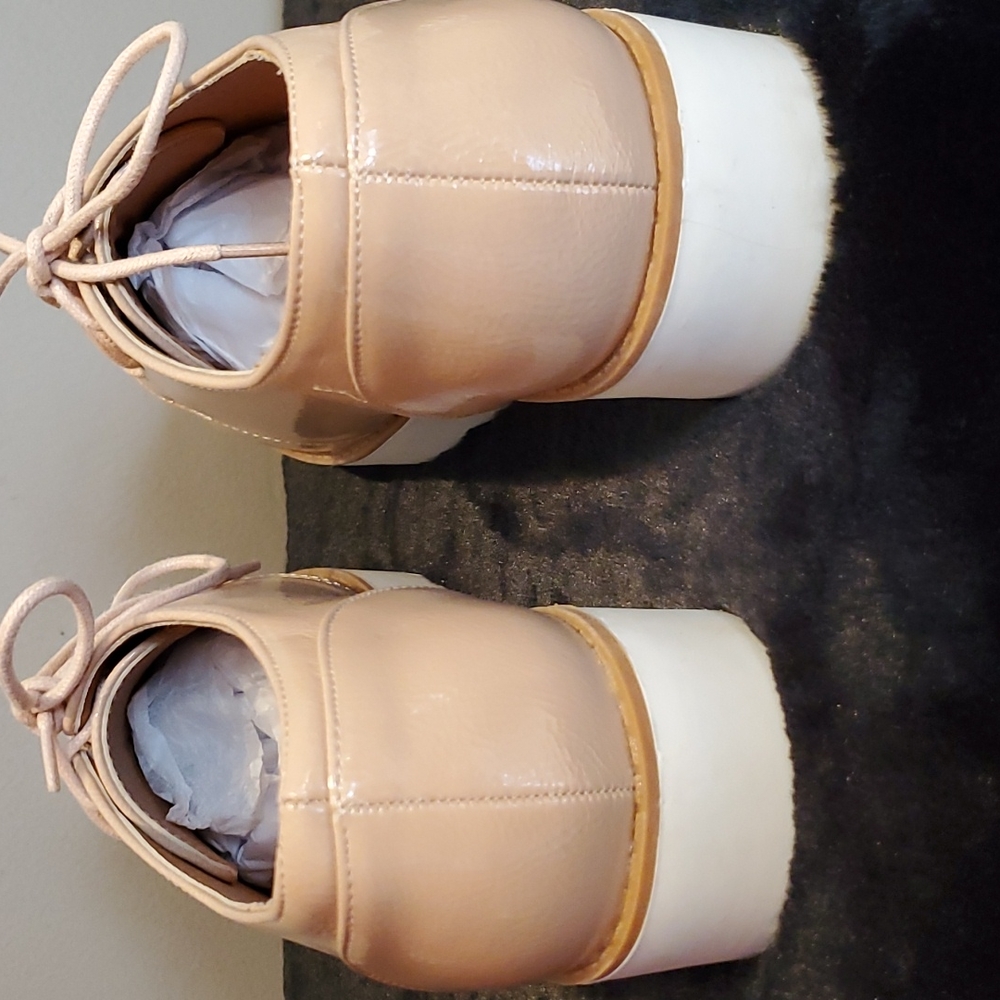 Beige Oxford platform sneakers - Picture 6 of 7